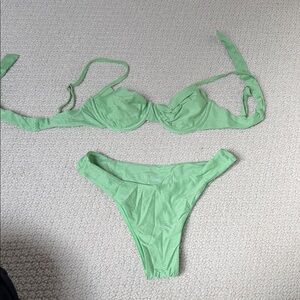 Monday swimwear pistachio wave size small top and bottom